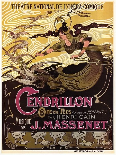 MASSENET: CENDRILLON. French lithograph poster for Jules Massenets opera, Cendrillon
