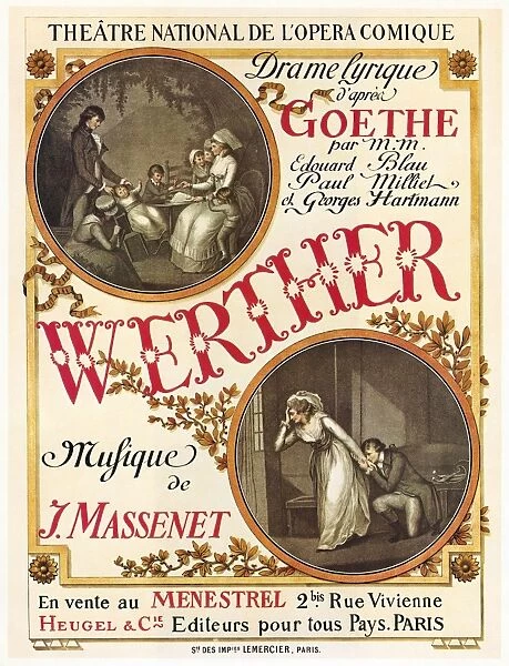 MASSENET: WERTHER, 1892. French lithograph poster for Jules Massenets opera