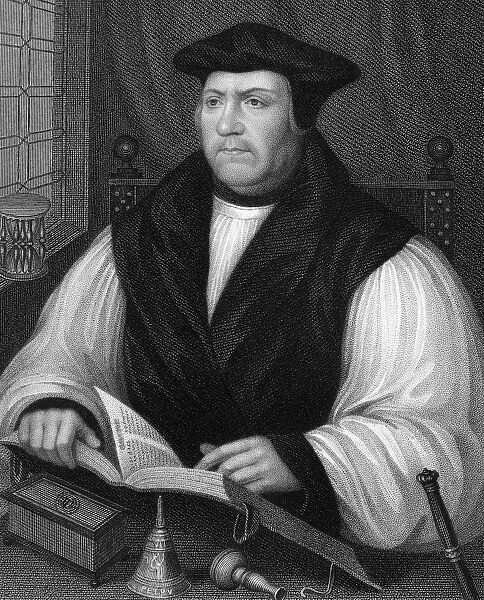 MATTHEW PARKER (1504-1575). English prelate, Archbishop of Canterbury. Steel engraving, 1836