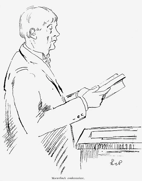 MAURICE MAETERLINCK (1862-1949). Belgian man of letters. Drawing