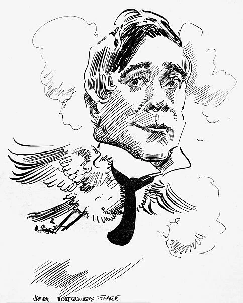 MAURICE MAETERLINCK (1862-1949). Belgian man of letters. Caricature, c1915, by James Montgomery Flagg
