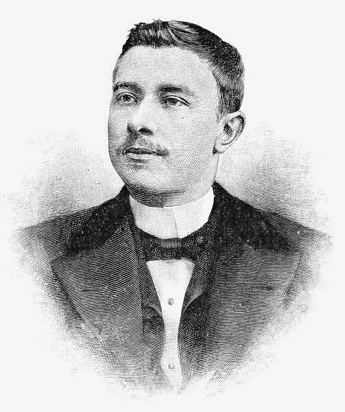 MAURICE MAETERLINCK (1862-1949). Belgian man of letters. Line engraving, 1893