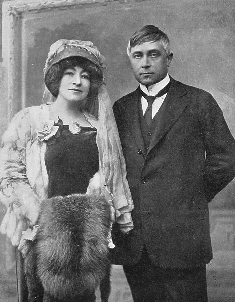MAURICE MAETERLINCK (1862-1949). Belgian man of letters. Photographed, c1912, with his wife, Georgette Leblanc