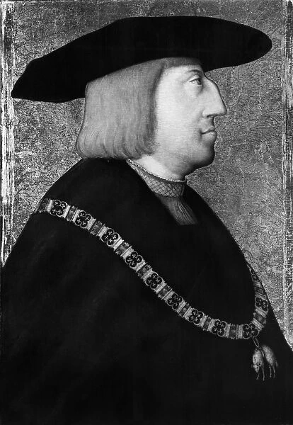 MAXIMILIAN I (1459-1519). Holy Roman Emperor, 1493-1519. Painting by Bernhard Strigel