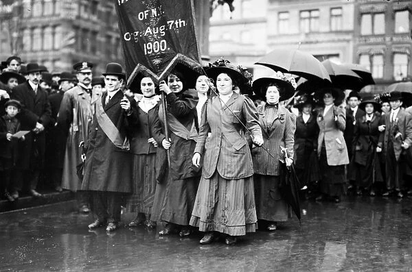 MAY DAY PARADE, 1909. A group of women marching at the May Day Parade in New York City