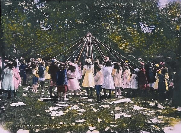 MAYPOLE DANCE, 1905. Children dancing around a Maypole in Central Park, New York City