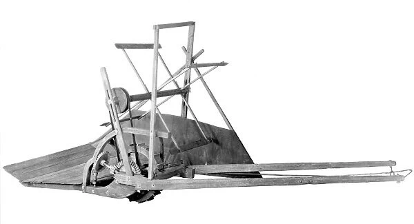 MCCORMICK REAPER, 1831. Cyrus Hall McCormicks reaper, invented on Walnut Grove Farm