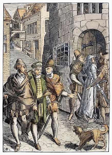 MEDIEVAL PRISON, 1557. The Provosts prison. Woodcut from Praxis Rerum Civilium