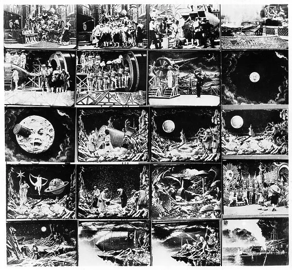 MELIES: TRIP TO THE MOON. Frames from George Melies 1902 film A Trip to the Moon