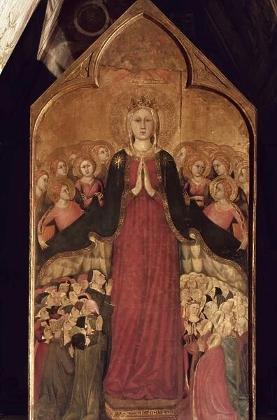 MEMMI: MADONNA IN HEAVEN. Madonna in Heaven. Oil on panel by Lippo Memmi, 14th century