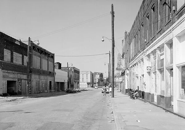 MEMPHIS: BEALE ST. 1974. View down Beale Street in Memphis, Tennessee. Photograph