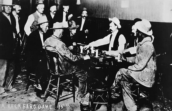 Men playing faro in a saloon in Virginia City, Nevada. Photograph, c1890