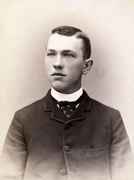 MENs FASHION, 1880s. Original cabinet photograph of an unidentified young American man