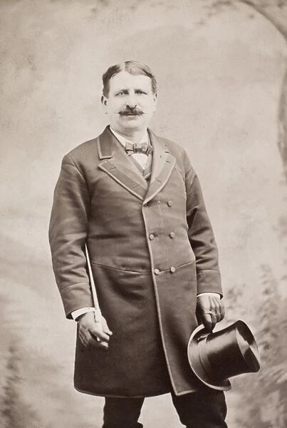MENs FASHION, c1880. Phototograph of an unidentified man, possibly Jacob Berger