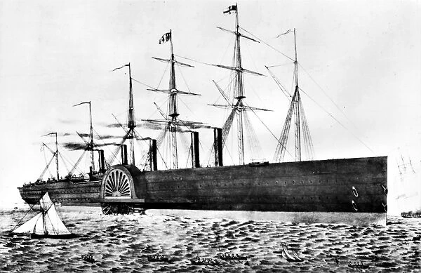 MERCHANT STEAMSHIP, 1861. The British steamship Great Eastern in 1861