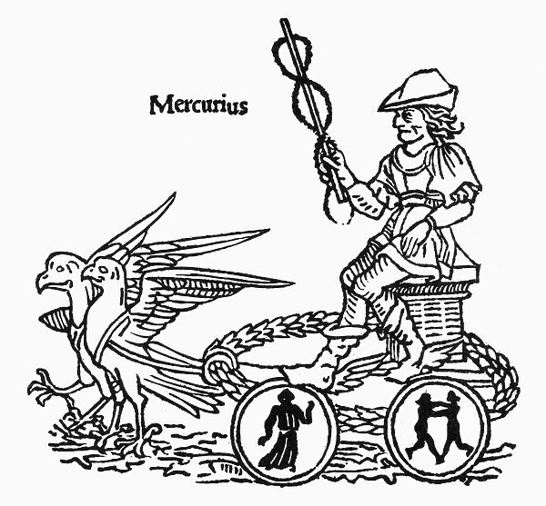 MERCURY, 1482. Allegorical representation of the planet Mercury