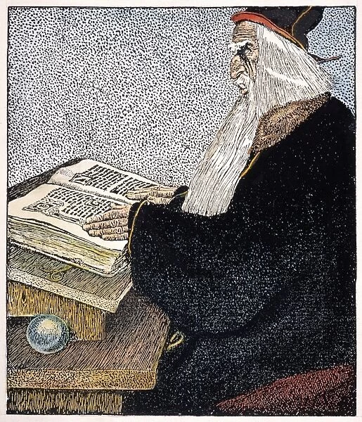 MERLIN THE MAGICIAN. Drawing, 1903, by Howard Pyle