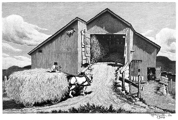 MERRILL: BAILEYs BARN, 1944. Wood engraving by H. C. Merrill, 1944
