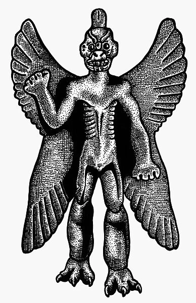 MESOPOTAMIAN DEMON. The demon Pazuzu. After a Mesopotamian bronze amulet, 9th-7th centuries B. C