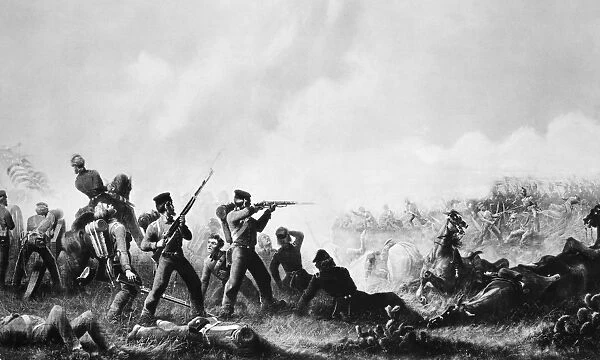 Mexican-American War, 23 February 1847. Oil on canvas by James Walker