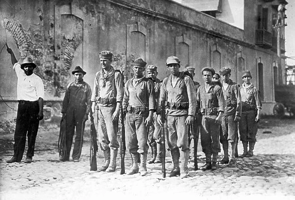 MEXICAN EXPEDITION, 1914. U. S. Marines on patrol in Veracruz, 1914