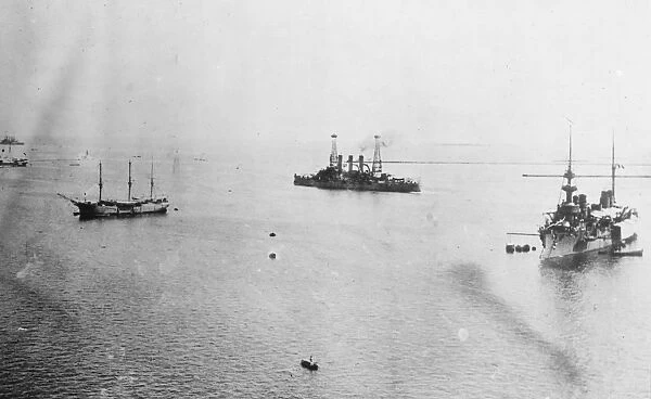 MEXICAN EXPEDITION, 1914. The USS Michigan in Veracruz Harbor, Mexico, 1914
