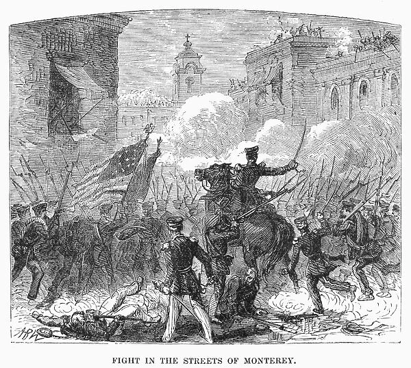 MEXICAN WAR: MONTERREY. Fighting in the streets of Monterrey, Mexico, during the Mexican-American War, 20-24 September 1846. Line engraving, 19th century