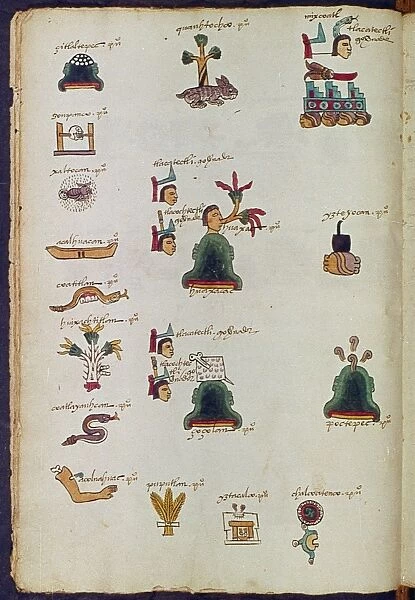 MEXICO: AZTEC CODEX. Aztec writing using symbols