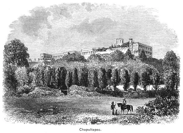 MEXICO: CHAPULTEPEC. Wood engraving, American, 19th century
