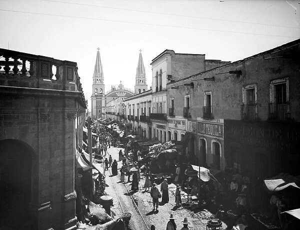 MEXICO: GUADALAJARA, c1890. A street in Guadalajara, Mexico. Photograph by William Henry Jackson