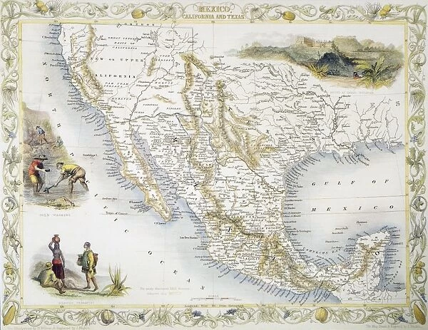 MEXICO: MAP, 1851. Map of Mexico, California, and Texas by John Tallis, 1851