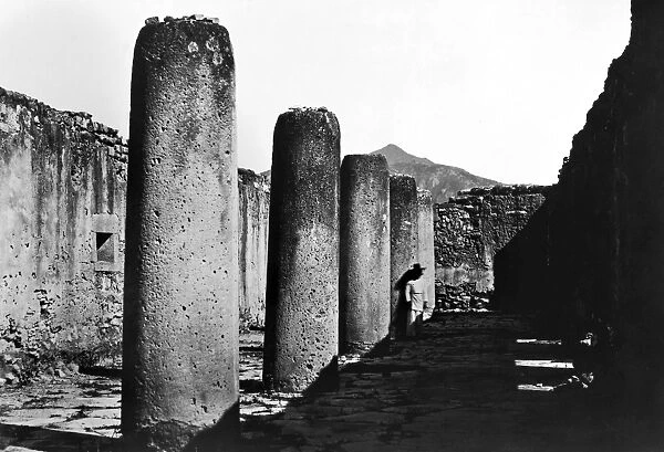 MEXICO: MITLA, c1852. Ruins of the great hall of the Zapotec ruins of Mitla, Oaxaca, Mexico