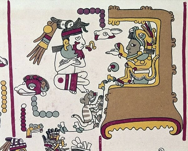 MEXICO: MIXTEC MANUSCRIPT. Page from the Codex Zouche-Nuttal, c1450, a Mixtec manuscript