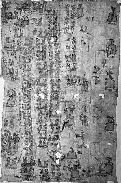 MEXICO: MIXTEC PAINTING. Lienzo painting depicting the history of the Mixtec community