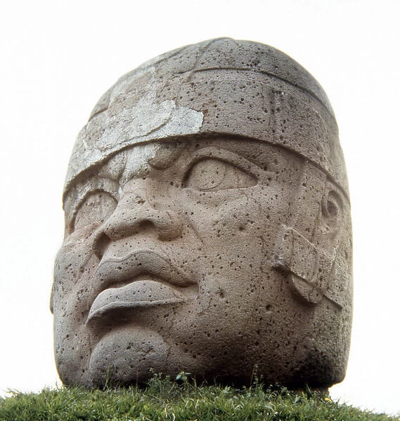 MEXICO: OLMEC HEAD. Colossal head number 1 from San Lorenzo Tenochtitlan, in Veracruz, Mexico. Olmec culture, 1500-800 B. C