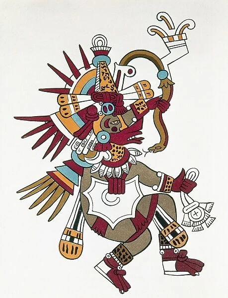 MEXICO: QUETZALCOATL. God and legendary ruler of the Toltecs in Mexico. From a copy of the Mixtec Codex Borbonicus, c1500 A. D