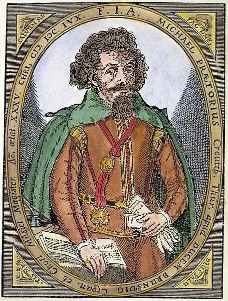MICHAEL PRAETORIUS (1571-1621). German composer and writer on music. At age 35