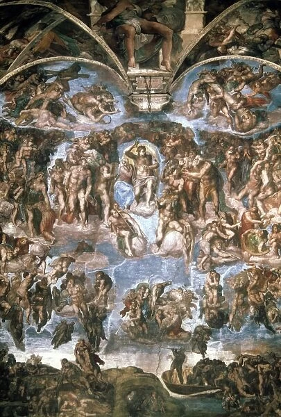 MICHELANGELO: JUDGMENT. Fresco of the Last Judgment from the Sistine Chapel altar wall