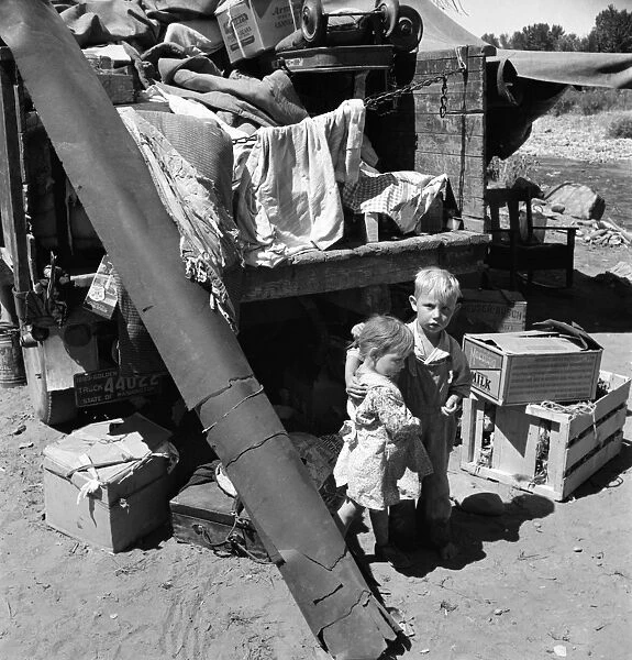 MIGRANT CAMP, 1939. Children of migrant workers residing in Ramblers Park, after