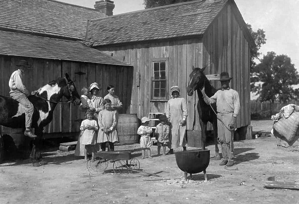 MIGRANT WORKERS, 1913. Itinerant farmers on the farm which they have rented for one year from J