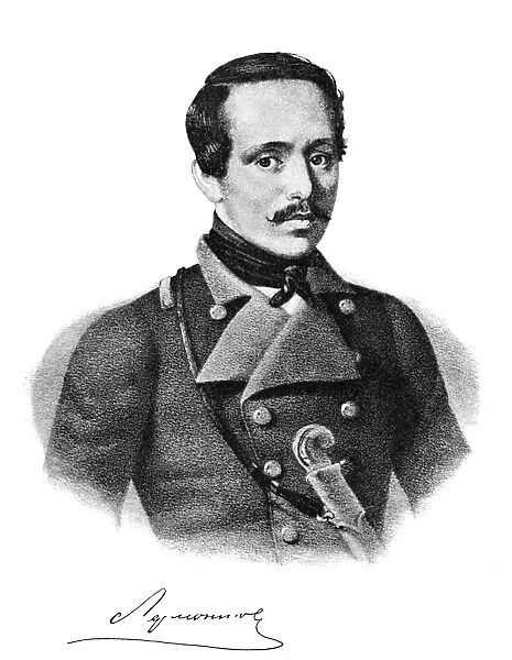 MIKHAIL YURIEVICH LERMONTOV (1814-1841). Russian poet and novelist. Lithograph
