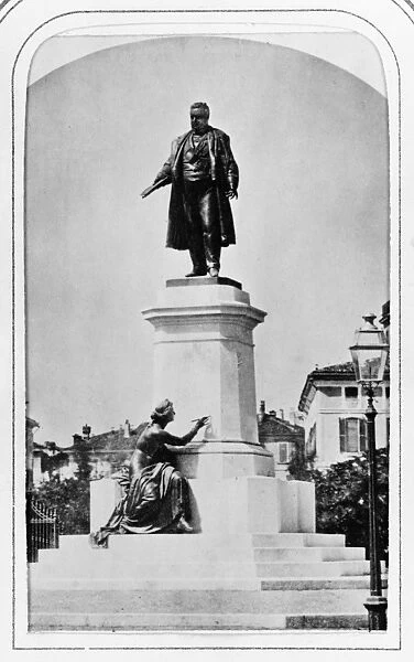 MILAN: CAVOUR STATUE, c1869. Statue honoring Camillo Benso, Count of Cavour, in Milan, Italy