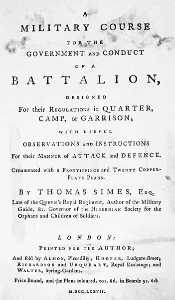 MILITARY TEXT BOOK, 1777. A Military Course