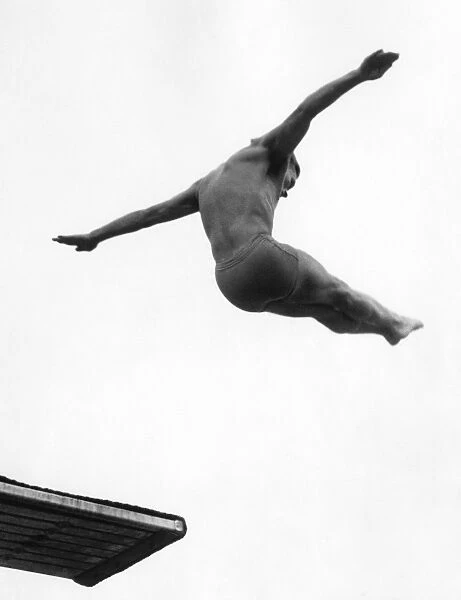 MILLER ANDERSON (1922-1965). American diver, competing in the mens 3 meter springboard event at the 1952 Summer Olympics in Helsinki, Finland