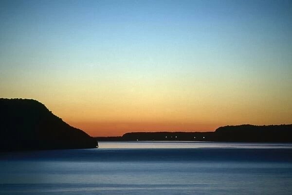 MINNESOTA: LAKE PEPIN. Sunrise over the Mississippi River at Lake Pepin, Minnesota. Photographed c1974