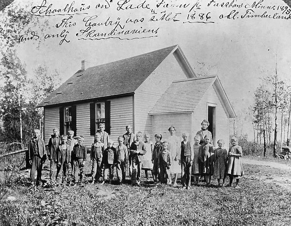 MINNESOTA: SCHOOL, c1895. Children, probably of German immigrant settlers, in front