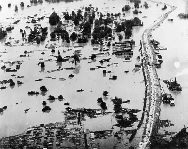 MISSISSIPPI FLOOD, 1927. Aerial view of Arkansas City, Arkansas, during the Great