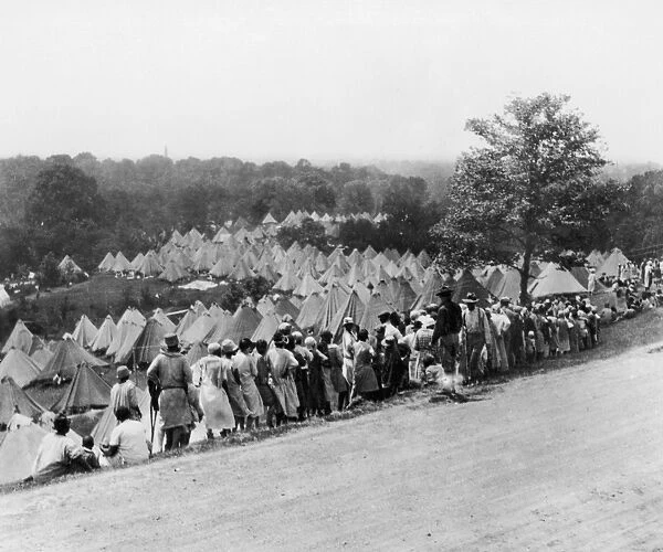 MISSISSIPPI FLOOD, 1927. Refugee camp on high ground near Vicksburg, Missisippi