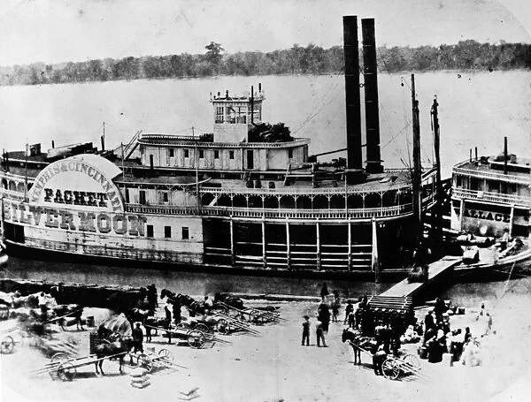 MISSISSIPPI STEAMBOAT, c1865. The Silver Moon, steamboat of the Memphis & Cincinnati