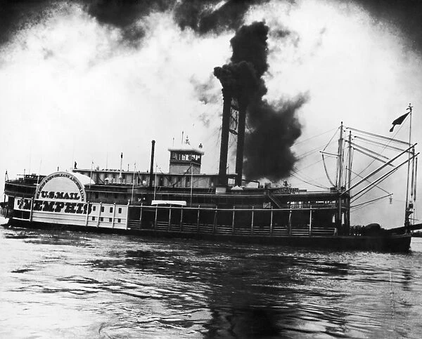 MISSISSIPPI STEAMBOAT, c1900. The steamboat City of Memphis photographed on the